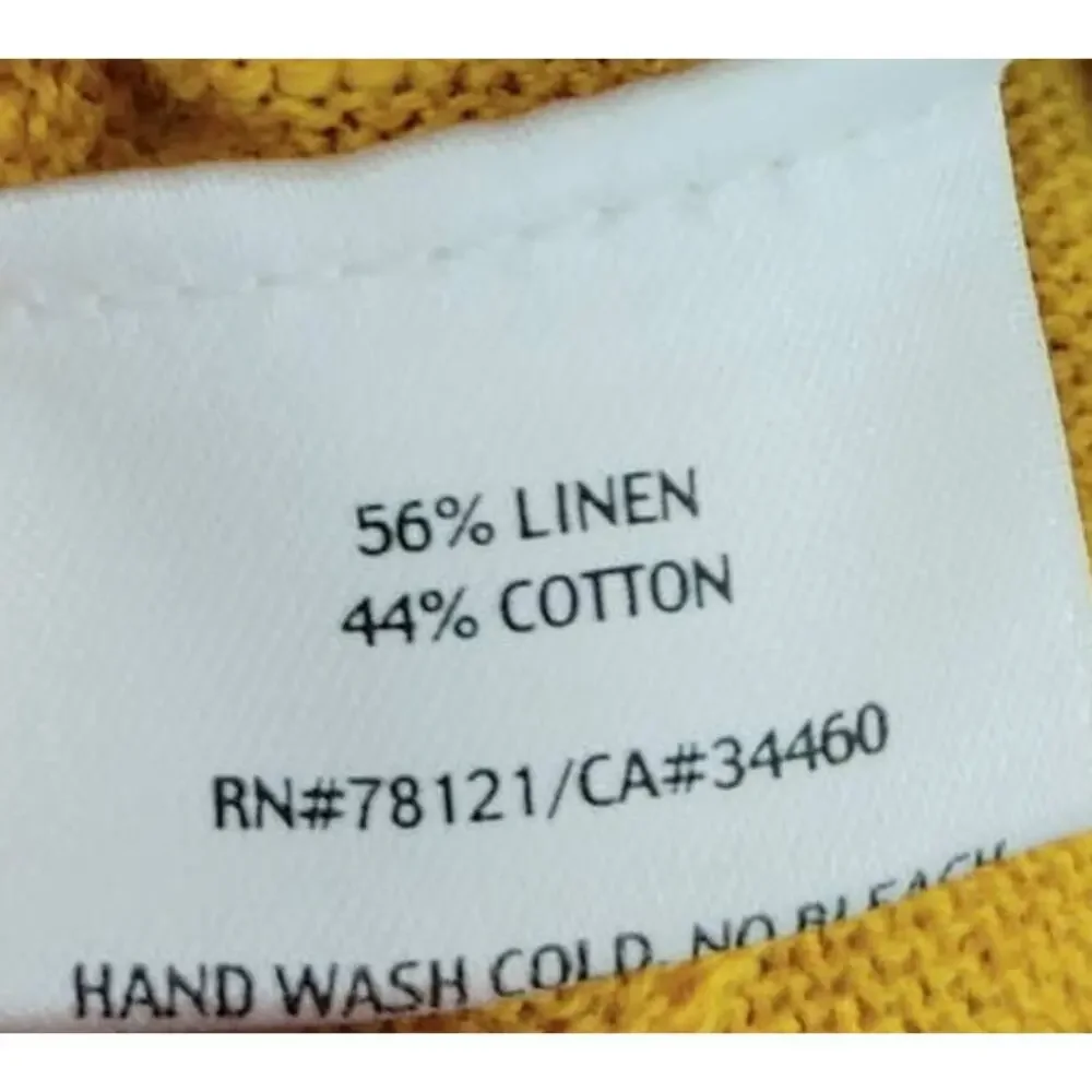 Eileen Fisher Blouse Short Sleeve Top Hi Low Linen Blend Small - Picture 5 of 5